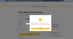 tài khoản đang bị sàn binance khoá