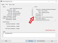 thông số Feature Levels và Direct3D DDI trên DirectX Diagnostic Tool